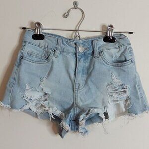 Miami high rise distressed denim short sz. 0